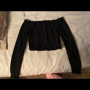 Off the shoulder top W/ High waisted skirt